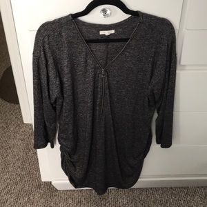 Maurice’s black tunic top with zipper